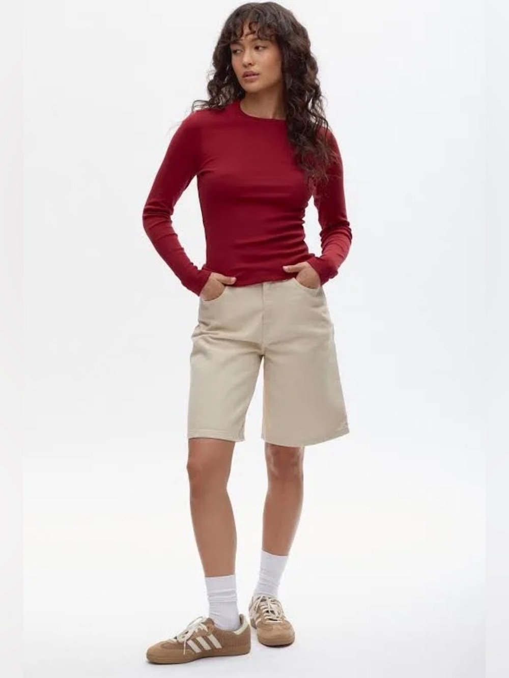 KOTN - Unisex Antifit Denim Jeans Shorts - Size 26 - Cream Natural Color